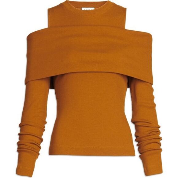 TANYA TAYLOR Sanna Top Caramel Orange Tan Shoulder Cutouts Wraparound Band NEW - Picture 12 of 16